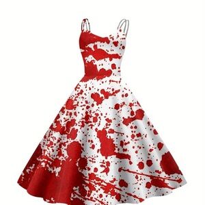 Red and White Women's Dress